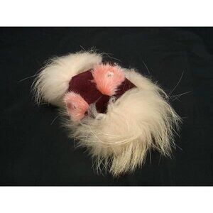 Fendi Bag Bugs Monster Fur Key Holder Key Ring Charm Beige And Multicolored